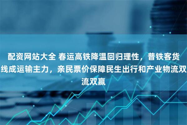 配资网站大全 春运高铁降温回归理性，普铁客货共线成运输主力，亲民票价保障民生出行和产业物流双赢